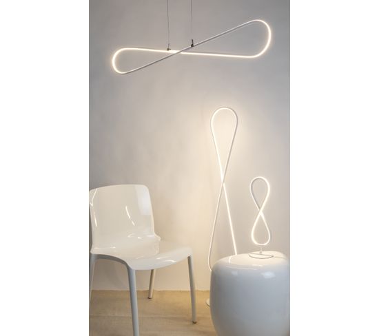 Lampe LED H.43 cm D.13 cm INFINI blanc