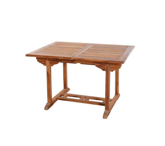Hanna - Table De Jardin 4/6 Personnes - Rectangulaire Extensible 120/180 X 90 Cm En Bois Teck Huilé