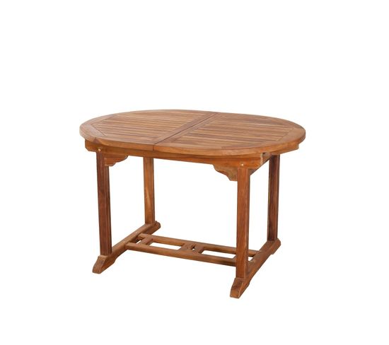 Hanna - Table De Jardin 4/6 Personnes - Ovale Extensible 120/180 X 90 Cm En Bois Teck Huilé