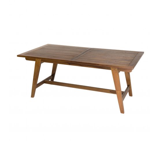 Hanna - Table De Jardin 8/10 Personnes - Rectangulaire Scandi Extensible 180/240x100cm En Bois Teck