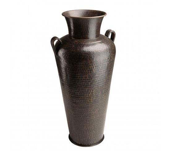 Honore - Vase Alu Avec Anses L45cm H1m Couleur Cuivre Noir Antique