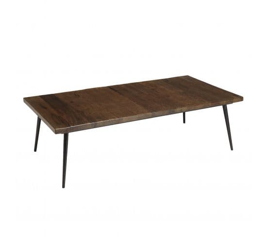 Kiara - Table Basse Rect. 135x70cm Bois Recyclé Pieds Métal