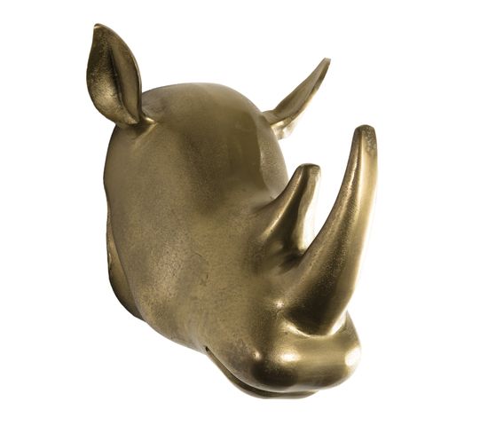 Jonas - Décoration Sculpture Rhinocéros Aluminium Doré