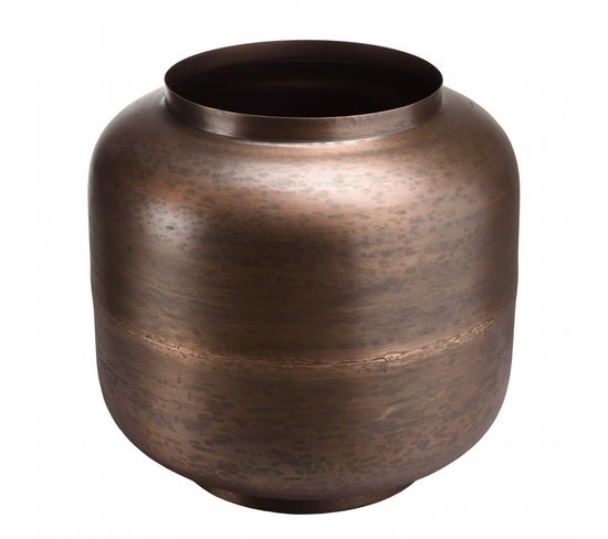Jonas - Vase Largeur 40cm Hauteur 38.5cm Acier Couleur Bronze Cuivré