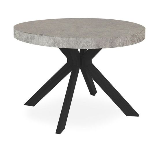 Table Ronde Extensible "zefane" 160-260cm Noir Et Gris