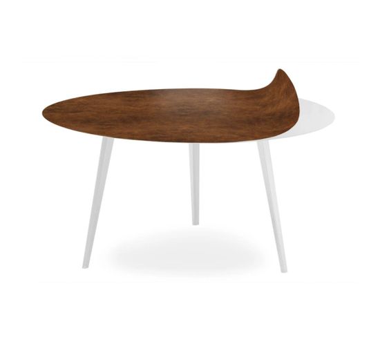 Table Basse 1 Cover "contraste Ii" 90cm Blanc