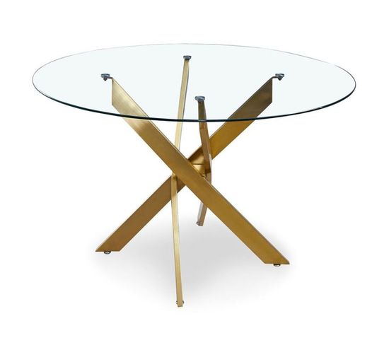 Table De Repas Ronde Design "rixa" 120cm Or