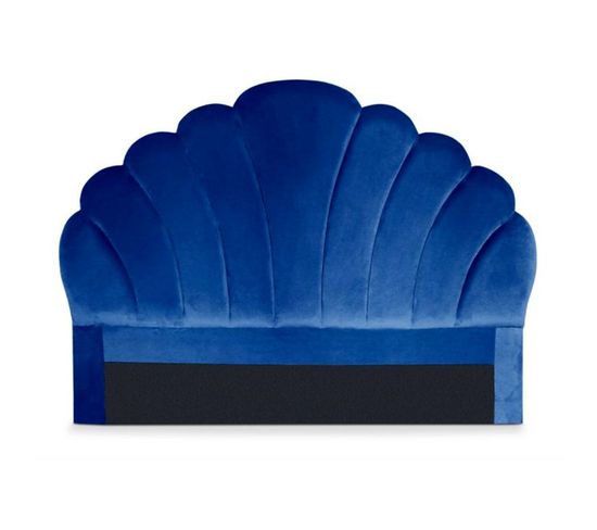 Tête De Lit En Velours "shelly" 140cm Bleu