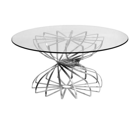 Table Basse Ronde Design "nador" 81cm Argent