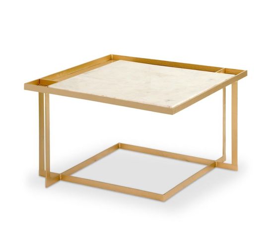 Table Basse En Marbre Design "tocade" 66cm Or