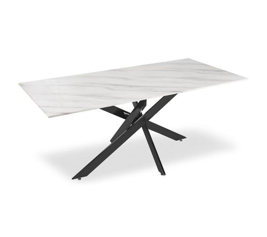Table De Repas Design "nalou" 180cm Blanc et Noir