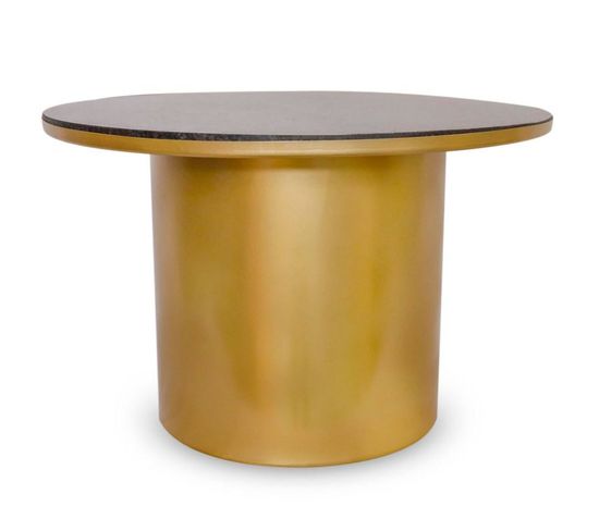 Table Basse Design "tamino" 61cm Or Et Blanc