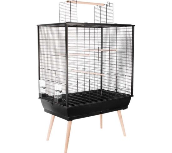 Cage Sur Pieds Pour Oiseaux Domestiques Neo Jili Noir