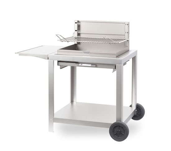 Barbecue Montory 61x40 Inox + Chariot - Le Marquier - Bcm61iv2