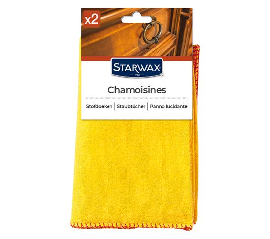 Lot de 2 chamoisines STARWAX CHAMOISIN 40X50 100% coton
