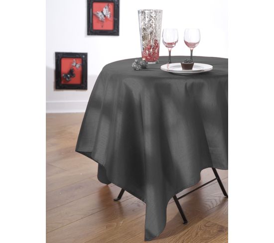 Nappe Effet Soie Mineral Ovale 180x240 Cm