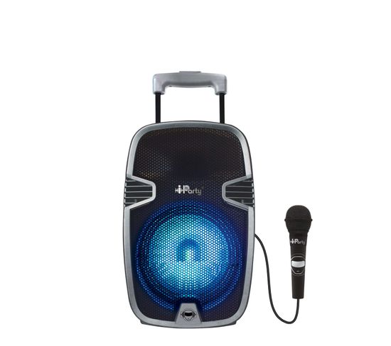 Bluetooth® Karaoke Audio System 8" Avec Roulettes, Lumières Et Micro