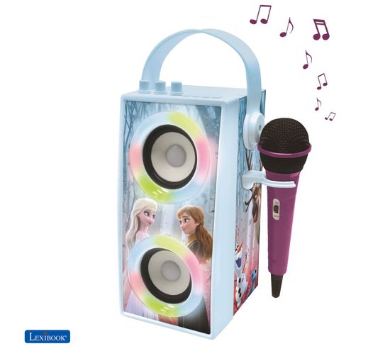 Enceinte Tendance Bluetooth® Portable Avec Micro Et Effets Lumineux Karaoké La Reine Des Neiges