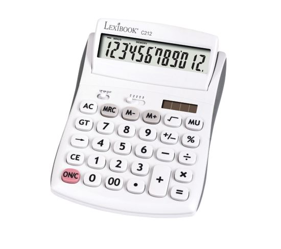 Calculatrice De Bureau 12 Chiffres Avec Écran À Angle Ajustable Et Finition Rubber - C212