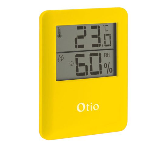 Thermomètre Hygromètre Magnétique à Écran LCD - Jaune - Otio