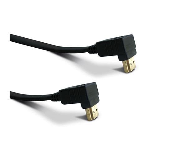 Câble Hdmi High Speed Mâle/mâle Plat Coudé 1,5 M - Connectique audio video  BUT