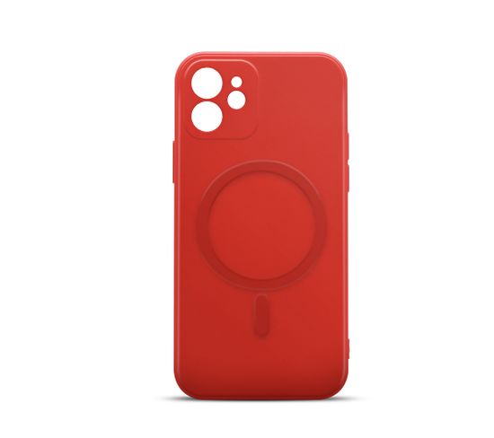 Coque Souple Compatible Magsafe Pour iPhone 12/12 Pro - Rouge