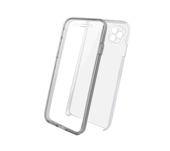 Coque Semi-rigide 360° Pour iPhone 12 Pro Max - Transparente / Grise