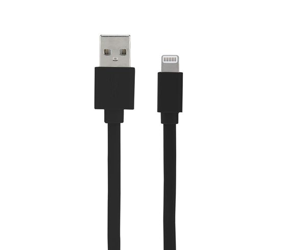 Câble Mfi / Usb-a Plat Pour iPhone iPad 1 M - Noir
