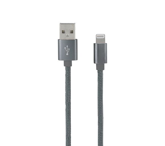 Câble Mfi Nylon / Usb-a Pour iPhone iPad 1 M - Gris Sidéral