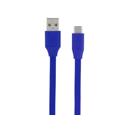 Câble Usb-c /usb-a Plat 1 M - Bleu