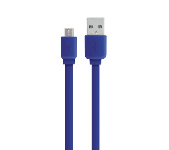 Câble Micro Usb /usb-a Plat  1 M - Bleu