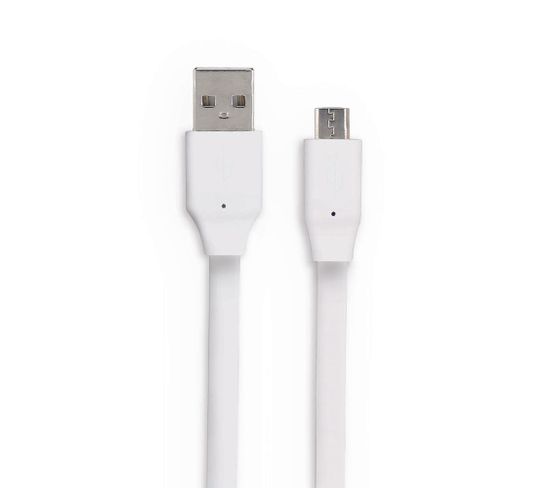Câble Micro Usb /usb-a Plat 3 M - Blanc