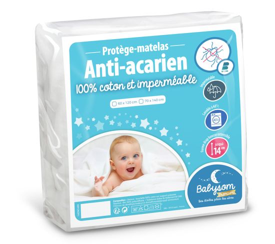 Protège Matelas/alèse Bébé Anti Acarien - 70x140 Cm - Imperméable - Bouclette 100% Coton