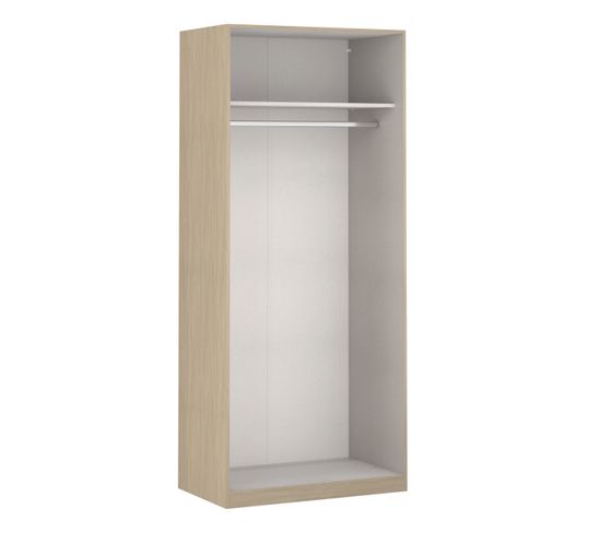 Armoire dressing imitation chêne EXTENSO L.150 compo 1 vue de profil