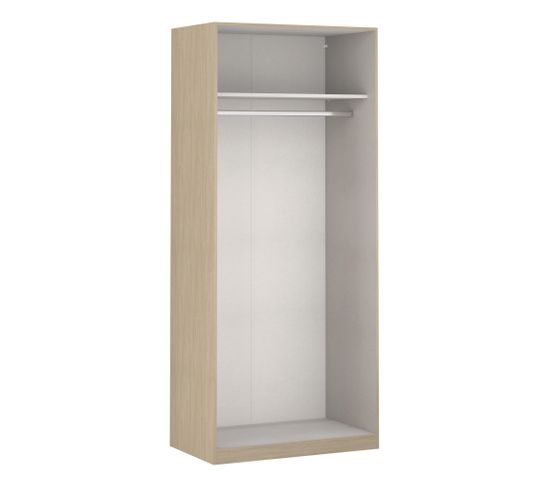 Armoire dressing imitation chêne EXTENSO L.150 compo 1 vue 3/4