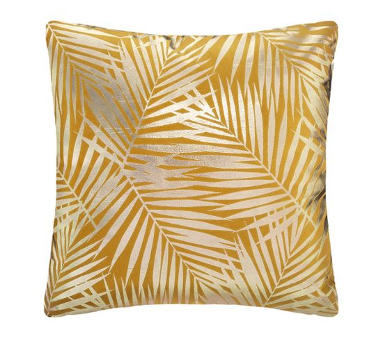 Coussin Velours Or Tropic 40x40 Cm Ocre