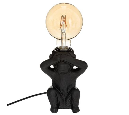 Lampe Socle Céramique Singe Yeux Noir H17