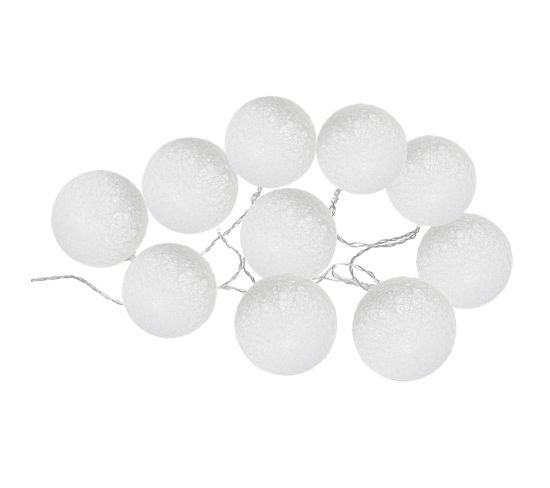Guirlande Led Solaire 10 Boules Blanches