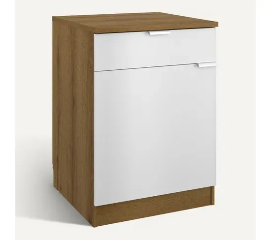 Ensemble Cuisine EDEN - Blanc - L.300 cm vue 3/4