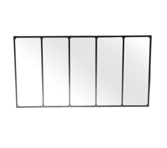 Miroir Rectangulaire Industriel En Métal Noir 167x90 - Malmo
