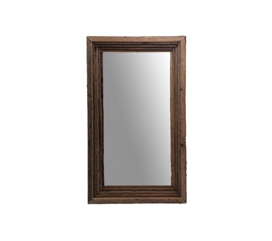 Miroir Rectangulaire En Bois Recyclé Foncé H150 - Caio