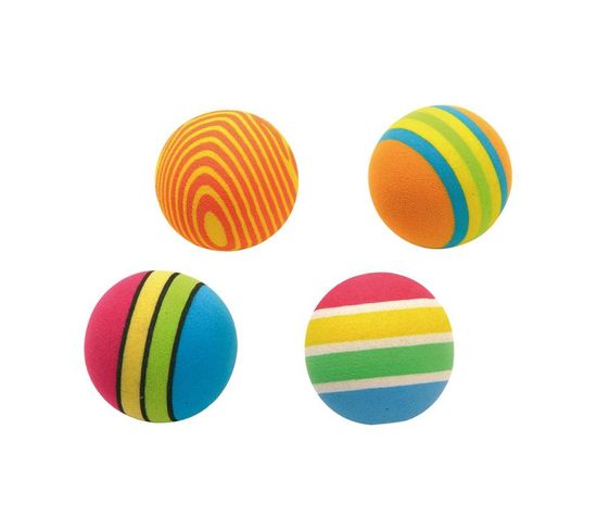 Lot De 4 Balles Pour Chien "eva" 3cm Multicolore