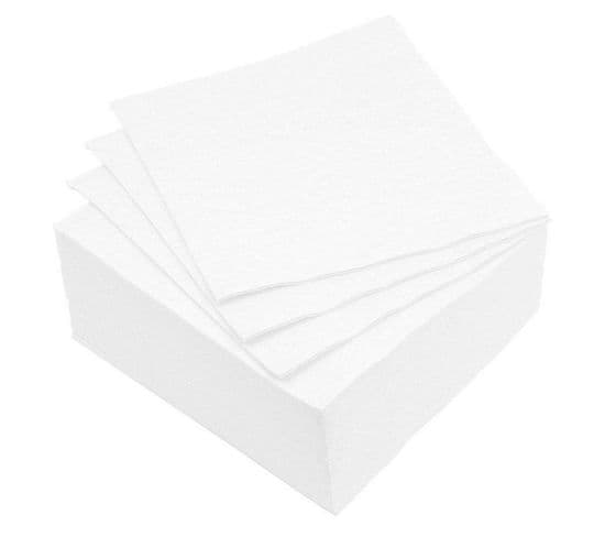 Lot De 40 Serviettes En Papier "cocktail" 25x25cm Blanc