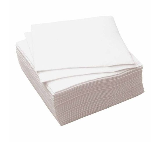 Lot De 100 Serviettes En Papier "baina" 30x30cm Blanc