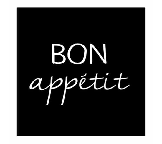 Lot De 20 Serviettes En Papier "bon Appétit" 33x33cm Noir