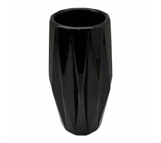Vase Déco En Céramique "origami" 24cm Noir