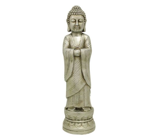 Statuette Déco Bouddha "debout" 68cm Argent