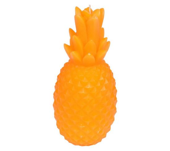 Bougie Déco "ananas Tropical" 20cm Orange