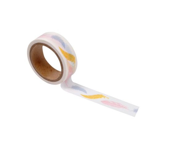 Ruban Masking Tape "plumes" 5m Blanc