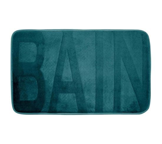 Tapis De Bain Microfibre "relief" 45x75cm Bleu Canard